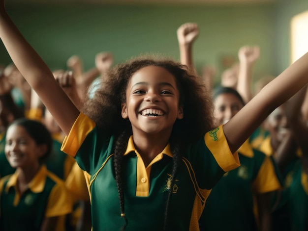 foto di posa dinamica emotiva Bambino brasiliano a scuola