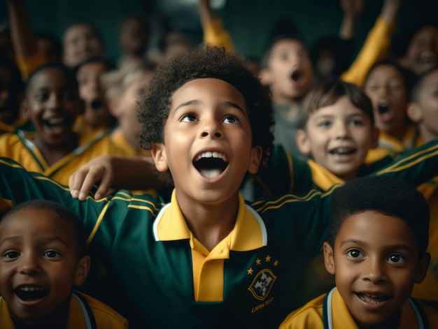 foto di posa dinamica emotiva Bambino brasiliano a scuola