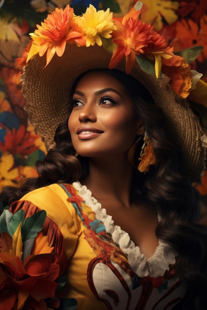 foto di posa dinamica emotiva Donna brasiliana in autunno