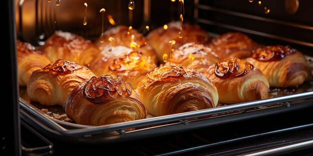 Foto di prodotti da forno per la produzione di pasticcini di colore marrone dorato