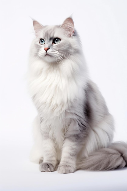 Foto di profilo del gatto American Curl di colore grigio