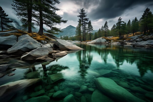 Foto di riflessioni pacifiche in una montagna norvegese