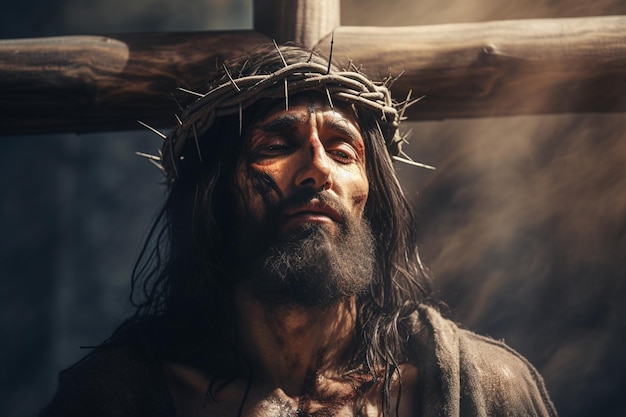 Foto di sfondo del Venerdì Santo con Gesù Cristo e la croce