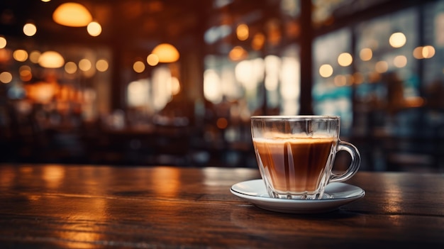 Foto di sfondo sfocato di una caffetteria