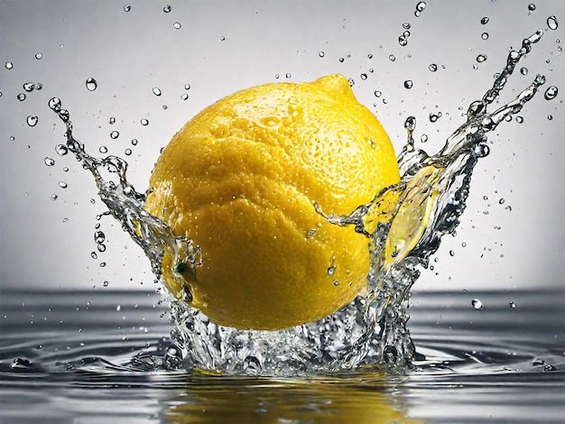 Foto di spruzzi d'acqua fresca di limone