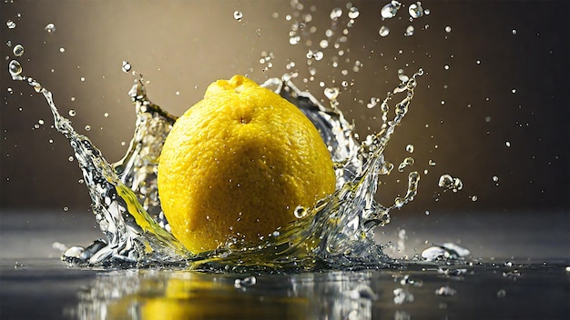 Foto di spruzzi d'acqua fresca di limone