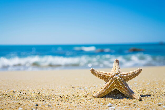 foto di stella marina in estate sulla spiaggia soleggiata dell'oceano