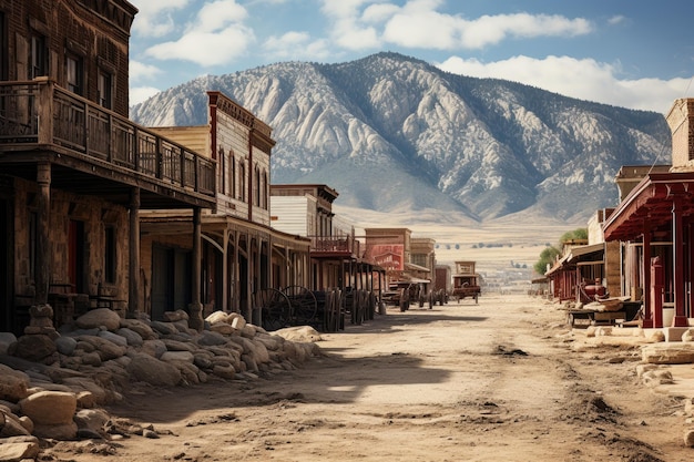 Foto di stock della città vecchia di West dove vivevano i cowboy