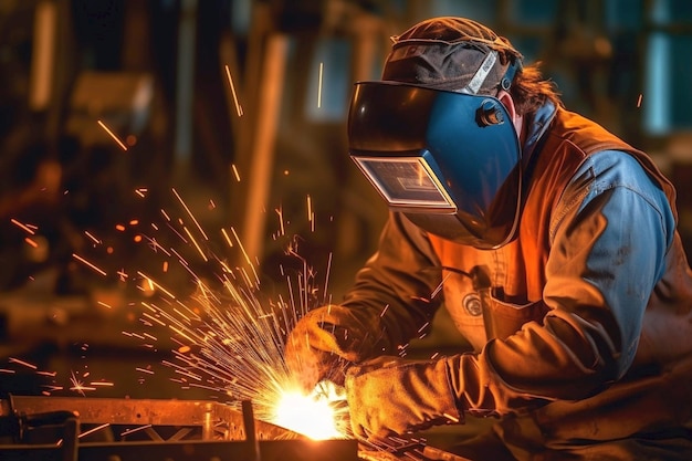Foto di stock della saldatura è un processo di fabbricazione dell'industria metallurgica dell'acciaio