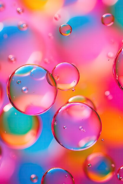 Foto di stock giocosa e coinvolgente di bolle colorate adatte a temi di festa e promozioni di eventi gioiosi
