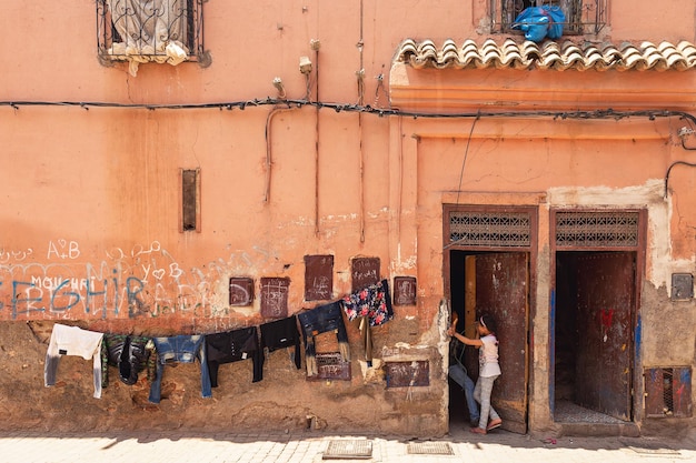 Foto di strada. Una delle strade di Marrakech. Marocco