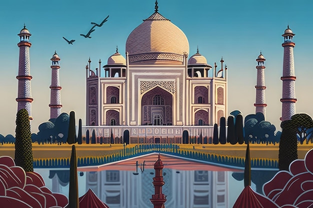 foto di tajmahal in india celebrazione del giorno dell'indipendenza indiana