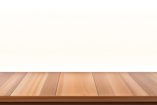 Foto di tavolo di legno vuoto isolato su sfondo bianco