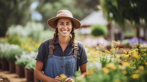 Foto di un'agricoltore donna