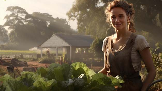 Foto di un'agricoltore donna