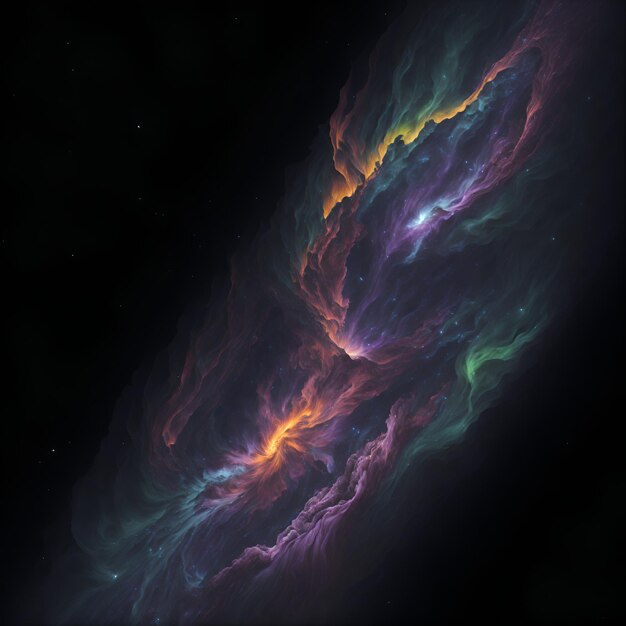 Foto di un'aurora boreale vibrante e affascinante che danza nel cielo notturno