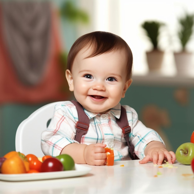 Foto di un bambino carino che beve latte