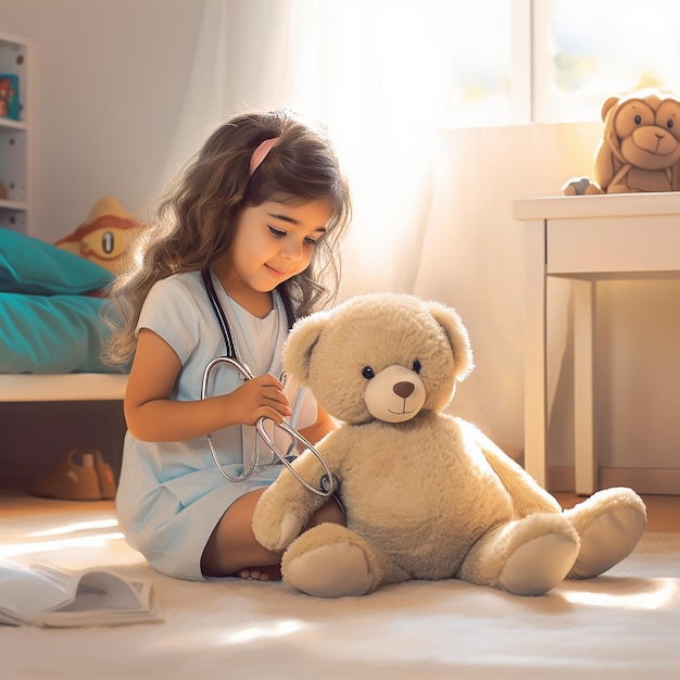 Foto di un bambino carino che gioca con i giocattoli