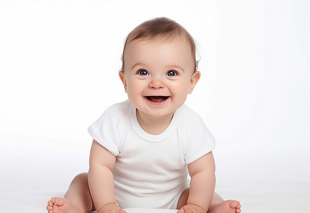 Foto di un bambino con un asciugamano in una stanza bianca e luminosa che fa il bagno al bambino