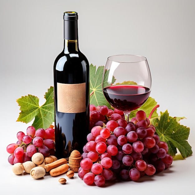 foto di un bancone del vino con uva e semi