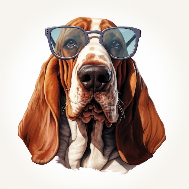 Foto di un cane che indossa occhiali da sole freschi