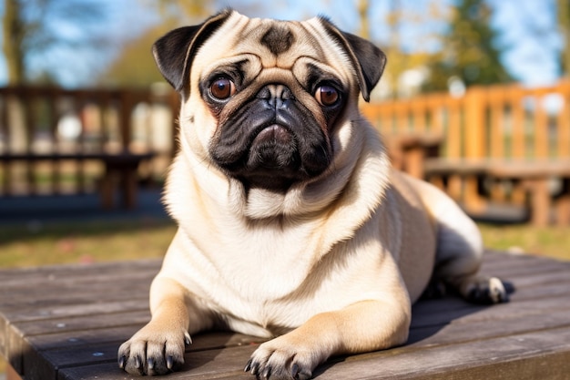 foto di un cane pug isolato su uno sfondo bianco