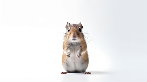 Foto di un carino Gerbil isolato su sfondo bianco