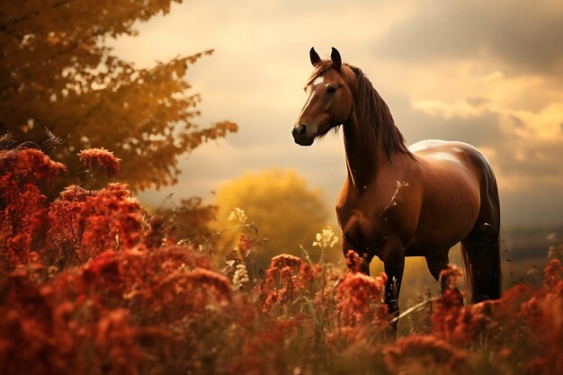 Foto di un cavallo all'aperto