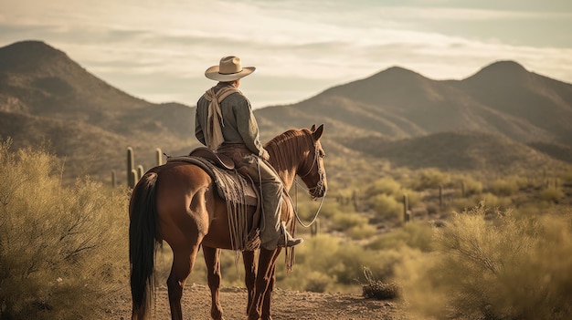 foto di un cowboy a cavallo