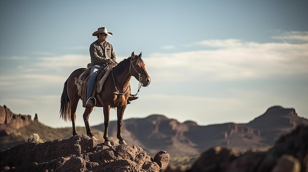 foto di un cowboy a cavallo