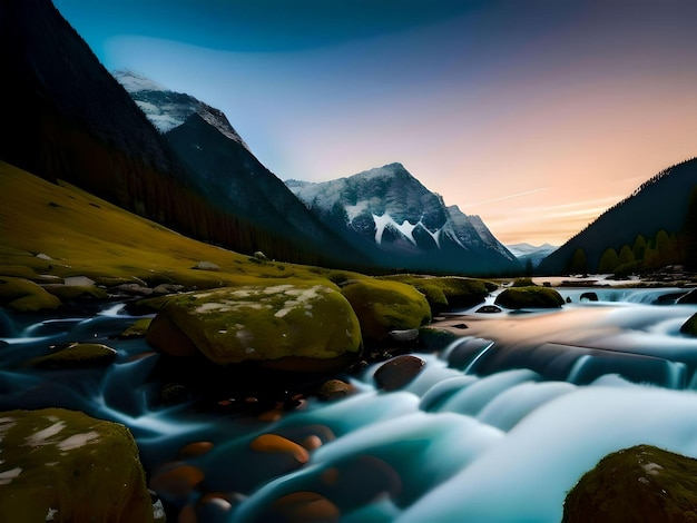 foto di un fiume con lunga esposizione