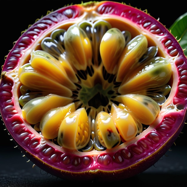 foto di un frutto della passione fresco isolato su sfondo di carta