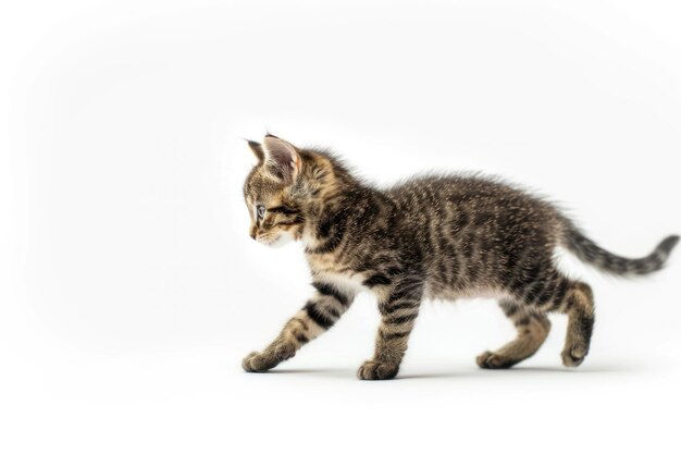 Foto di un gattino che cammina, mammifero manx