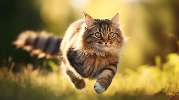 Foto di un gatto che corre