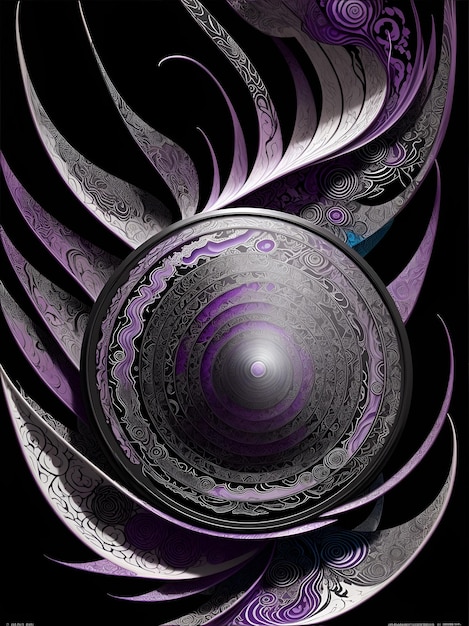 Foto di un'immagine generata dal computer di un oggetto viola e nero