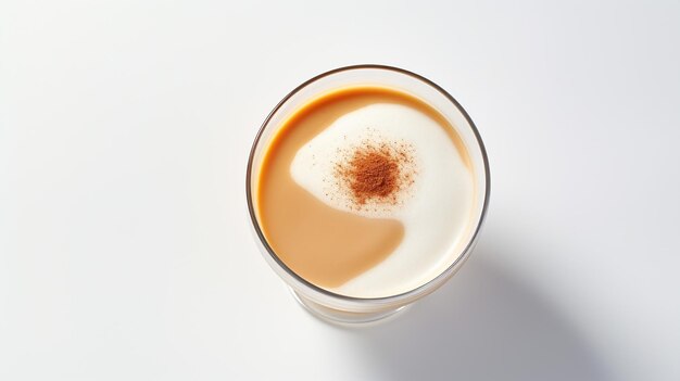 Foto di un latte Rooibos alla vaniglia isolato su sfondo bianco piatto