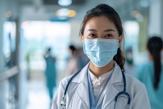 Foto di un medico che indossa una maschera