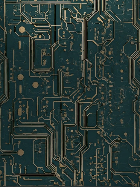 Foto di un primo piano dettagliato di un circuito stampato del computer
