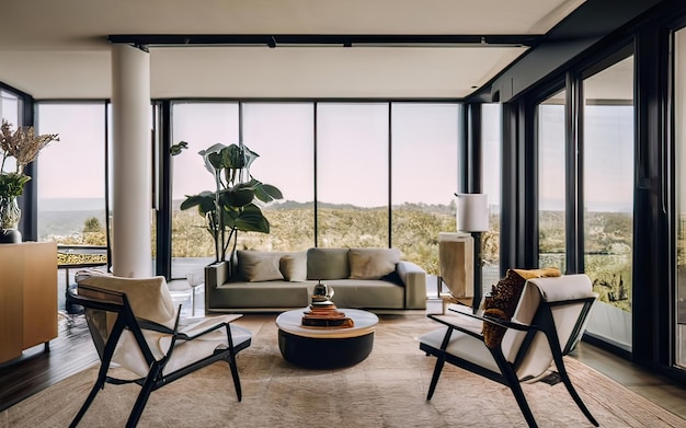 Foto di un soggiorno in stile moderno