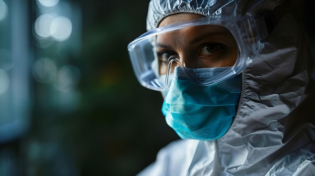 Foto di un virologo o di uno scienziato di laboratorio medico che fa esperimenti con le cellule virali