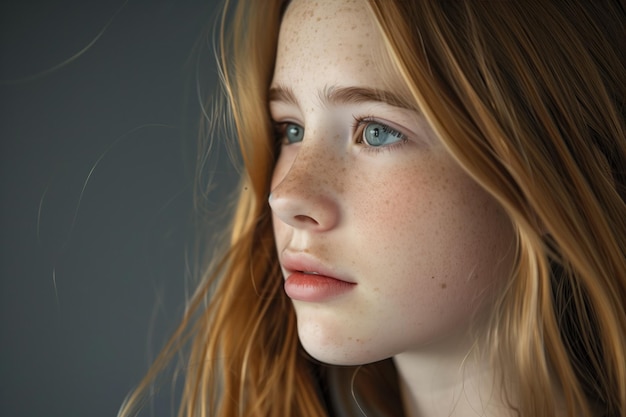 Foto di una bella e carina adolescente con IA generativa