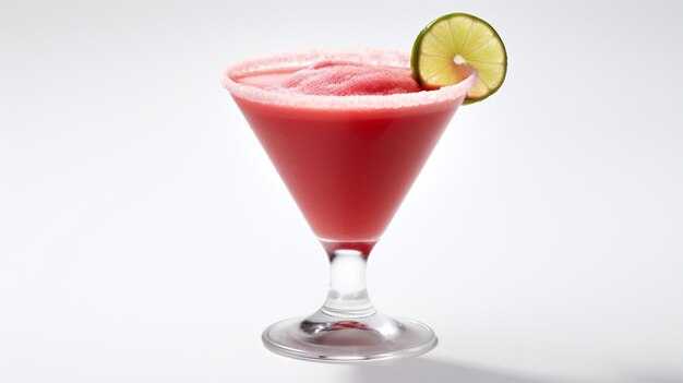 Foto di una bevanda Guava Margarita isolata su uno sfondo bianco piatto