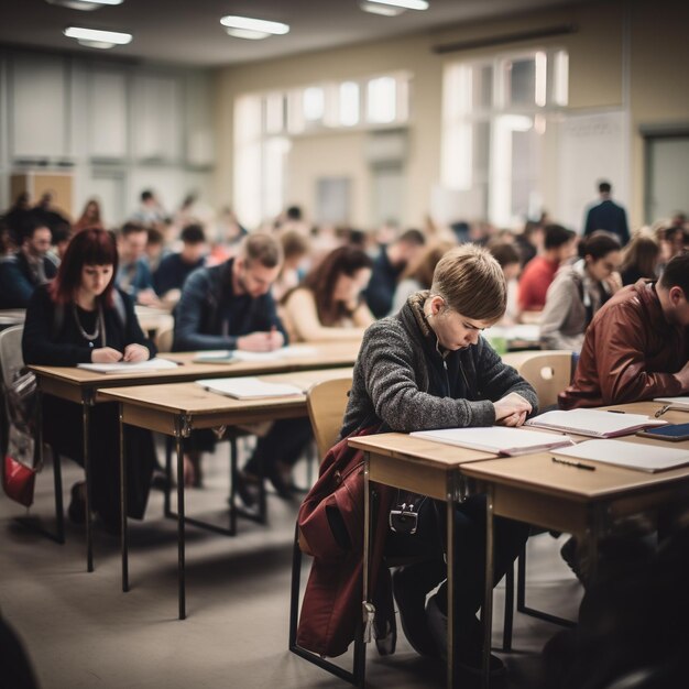 foto di una classe e degli studenti che tornano a scuola