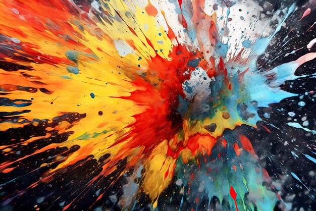 Foto di Una composizione astratta di spruzzi di vernice colorati