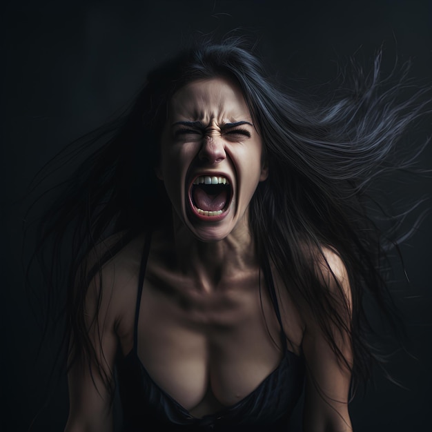 Foto di una donna arrabbiata che urla