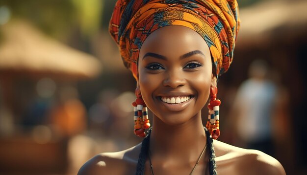 foto di una donna che indossa un abito africano