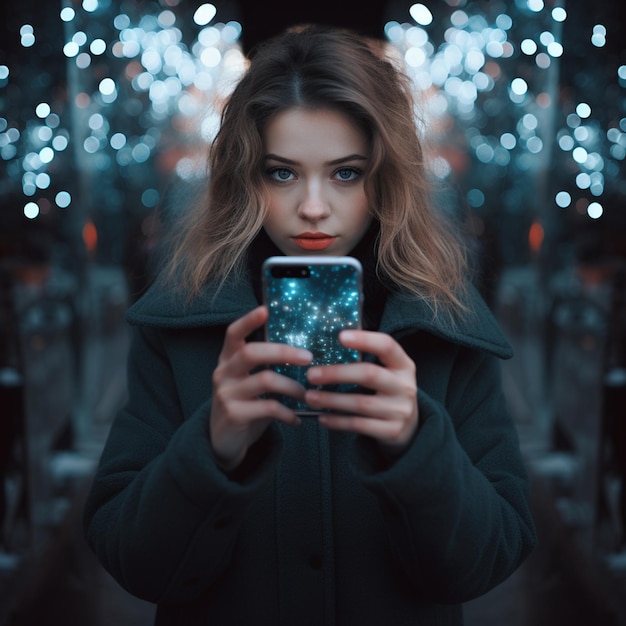 foto di una donna con uno smartphone