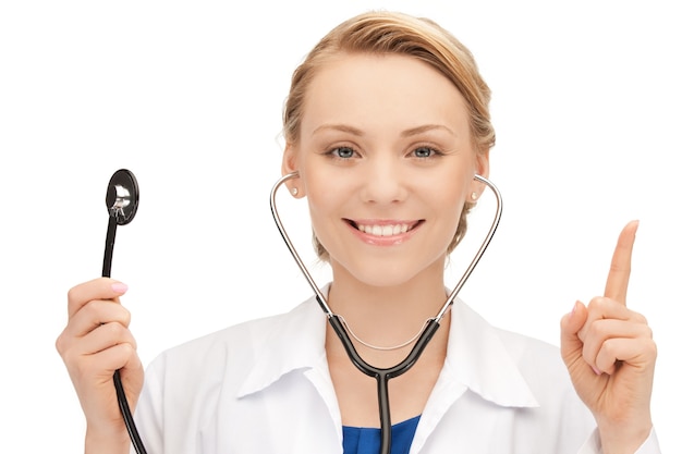 foto di una dottoressa attraente con lo stetoscopio
