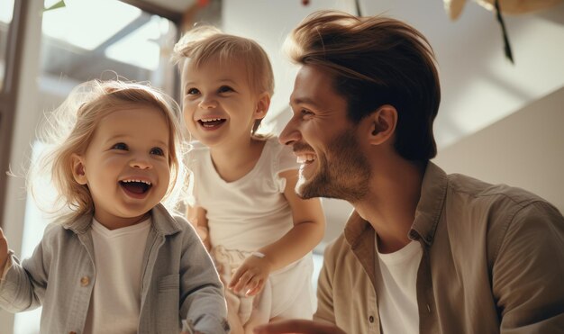 Foto di una famiglia che si diverte