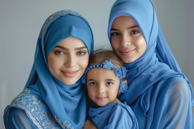 Foto di una famiglia islamica